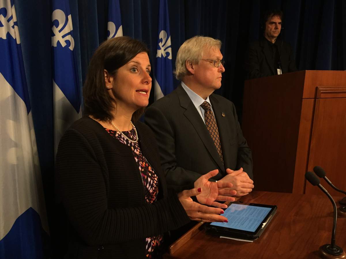 Quebec's Health and Justice Ministers reacted to the dying with dignity legislation tabled in Ottawa, Thursday, April 14, 2016.