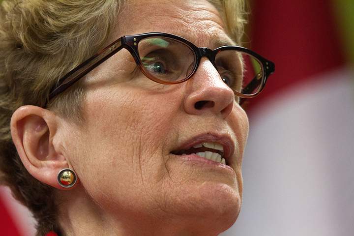 Ontario Premier Kathleen Wynne announces a new Free Tuition grant for student going into secondary education in Kingston, Ont., on  March 31, 2016. 