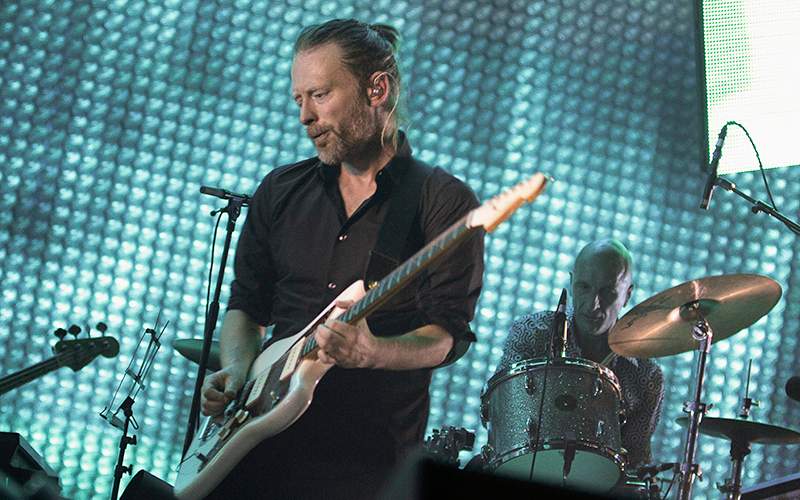 Singer Thom Yorke and the English band Radiohead perform at Bercy concert arena in Paris, France.