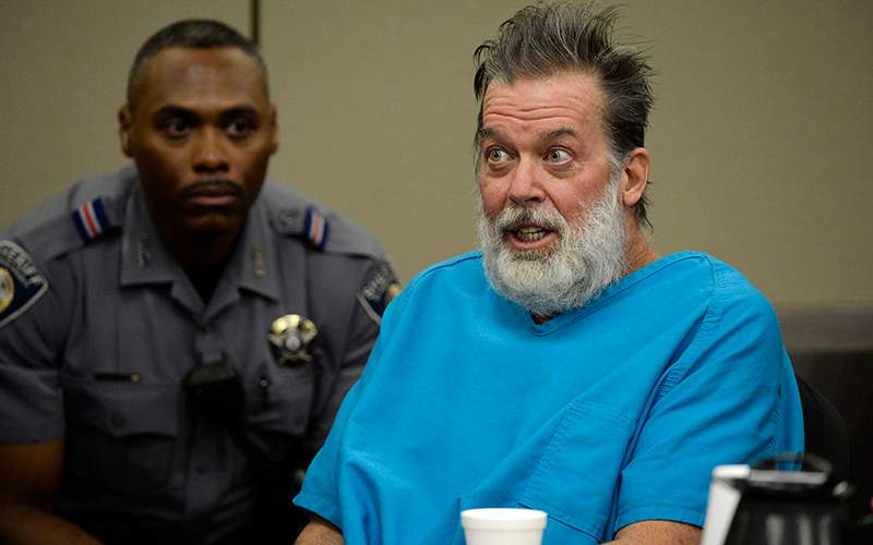 Robert Lewis Dear talks to Judge Gilbert Martinez during a court appearance in Colorado Springs, Colo. 