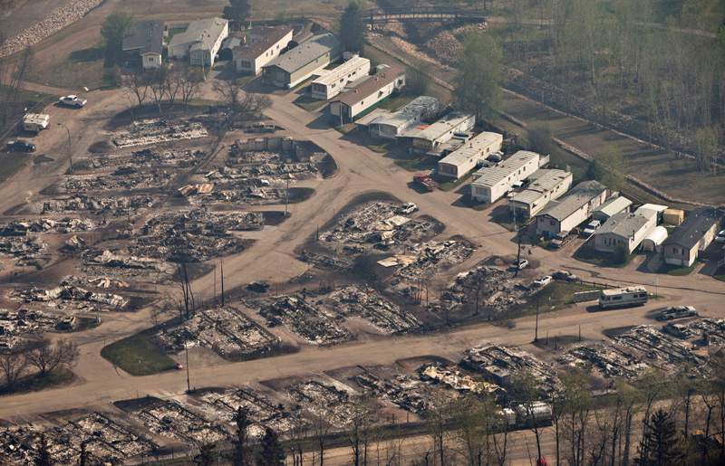 A devastated neighbourhood in Fort McMurray, Alta., is shown on Friday, May 13, 2016. 