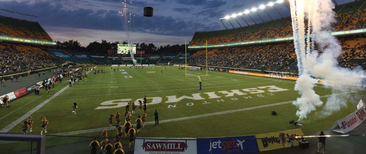 New LED banner at Commonwealth Stadium.