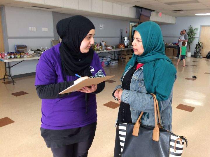 Uzma Afroz checks in at the mosque.