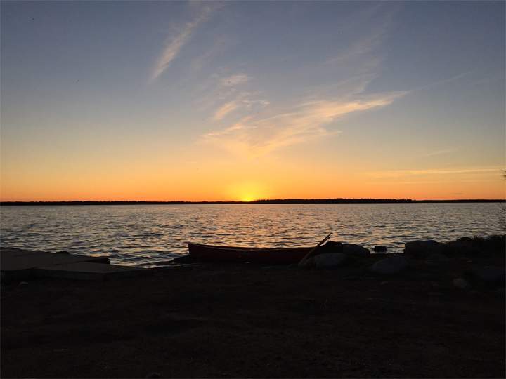 Sunset at 9:01 pm May 14, 2016 at Bigstone Lake near La Ronge.