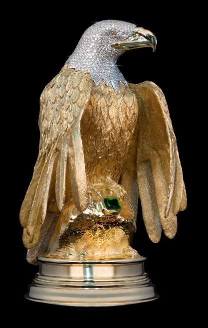 The eagle statue is valued at $9 million.