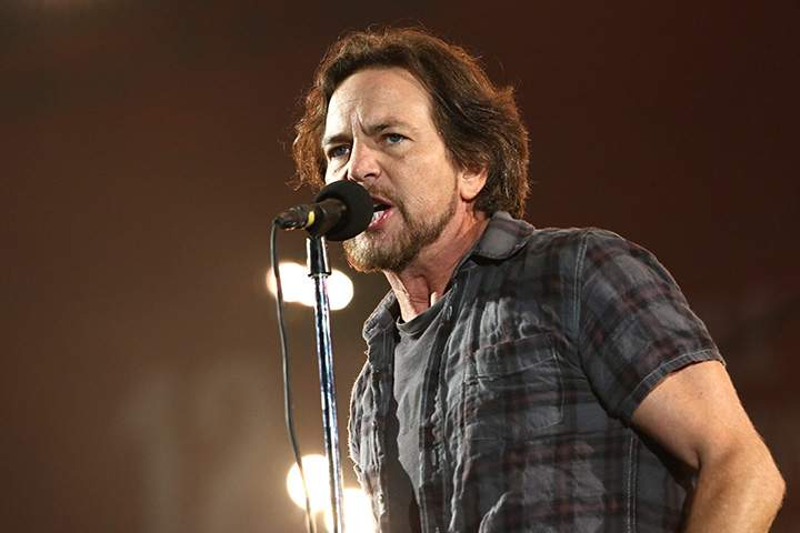 Eddie Vedder, of Pearl Jam, performs at the Global Citizen Festival in Central Park in New York. 