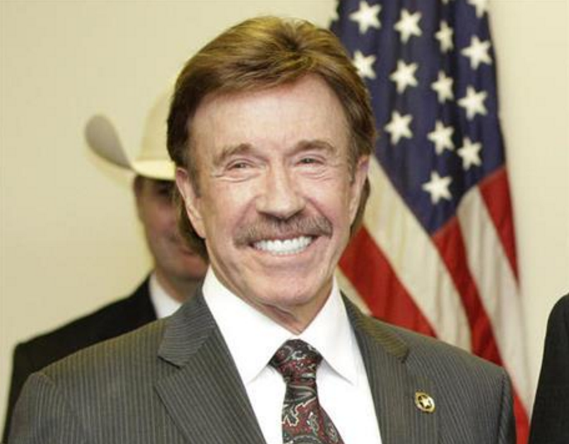In this Dec. 2, 2010, file photo, actor Chuck Norris stands following a ceremony in Garland, Texas.