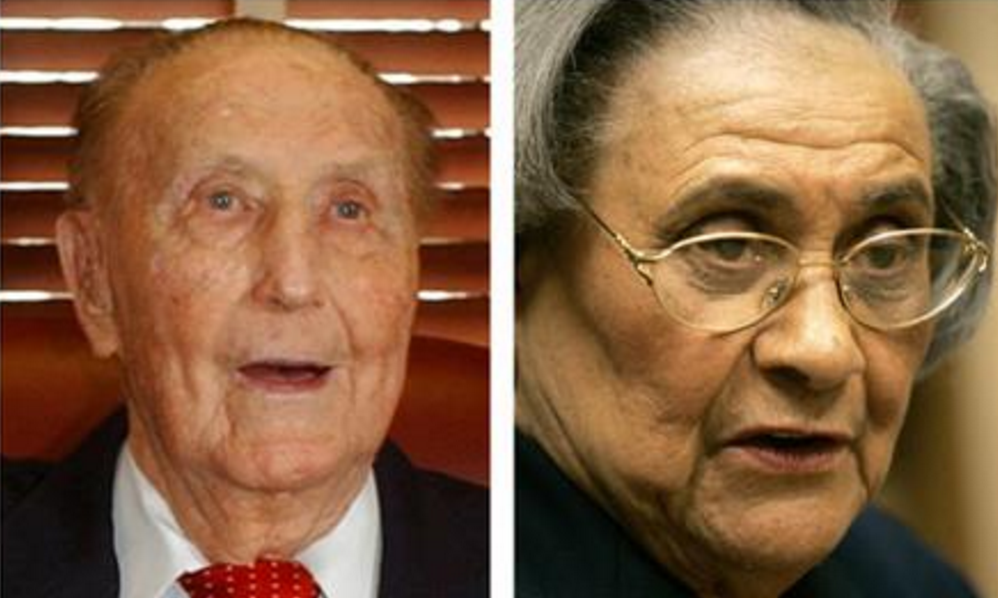 This combination of file photos shows Sen. Strom Thurmond in 2002 and Essie Mae Washington Williams in 2005.