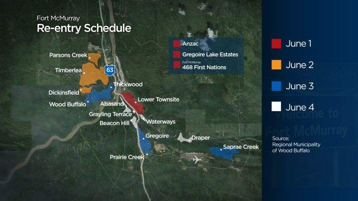 Here’s a look at the Fort McMurray re-entry plan, tentatively scheduled to begin Wednesday, June 1.