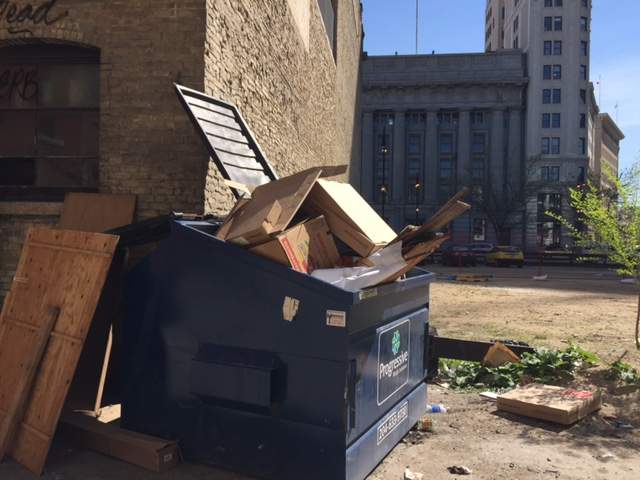 Overflowing garbage bins are causing frustration for some business owners in the Exchange District.
