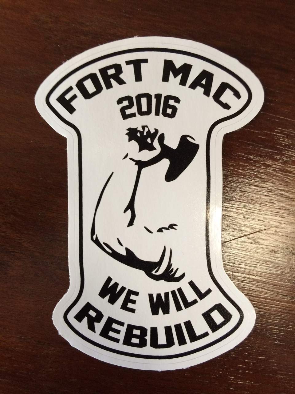 fort mcmurray fundraiser through hard had stickers and bumper stickers