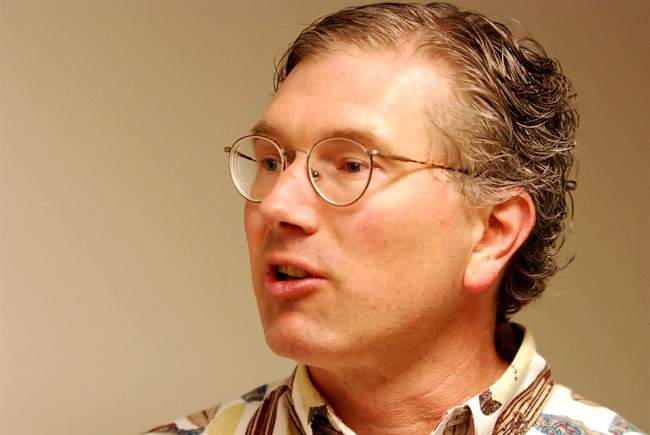 Chris Swartley, partner with Portland, Pregon-based Progression Energy, speaks during a meeting with the federal Bureau of Ocean Energy Management, the agency that would decide whether to approve ocean leases for the offshore wind projects, Monday, May 16, 2016 in Honolulu.