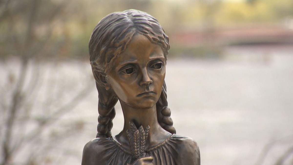 Saskatchewan's Holodomor statue in Wascana Park.