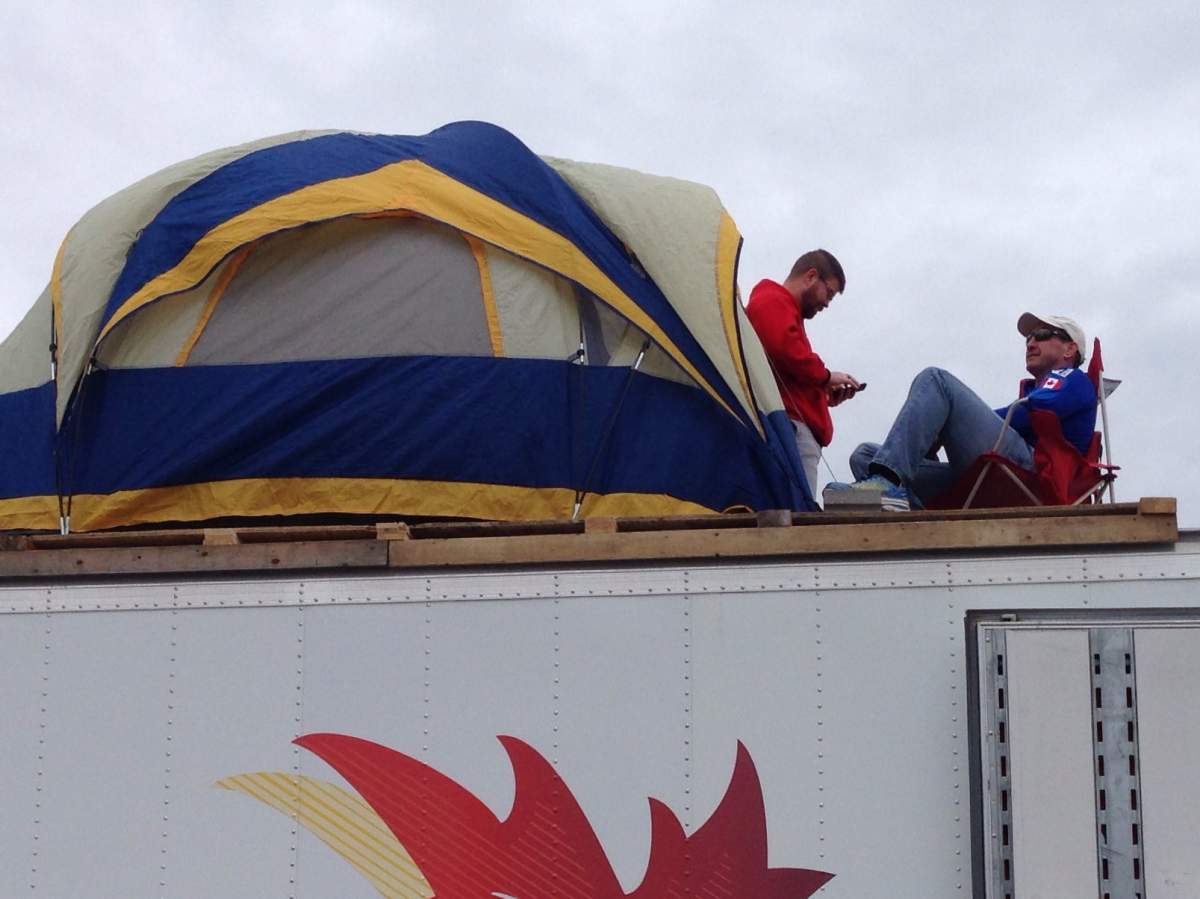 Camping out for food bank funds