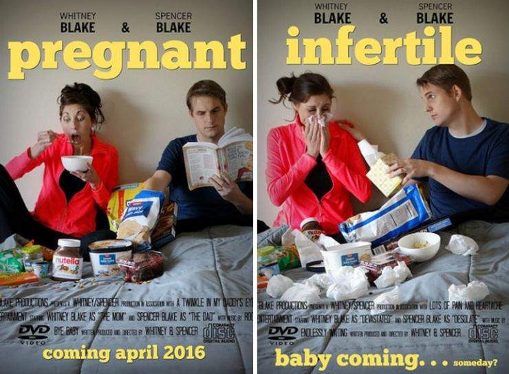 Couple finds humour in infertility with pregnancy announcement parodies - image