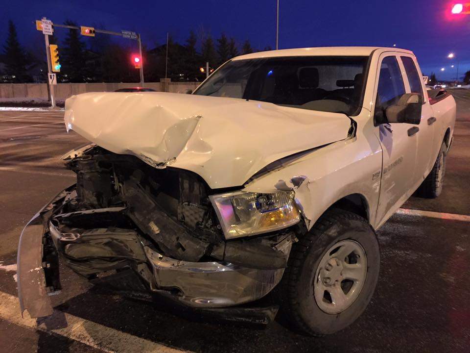 Witnesses told police they saw the 17-year-old driver that went through a red light texting before the accident. Kevin Smith’s truck was totaled.