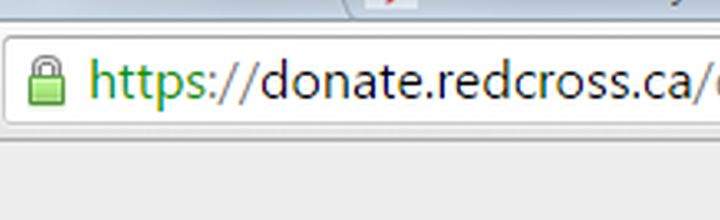 Example of a secure website with a closed lock by the address.
