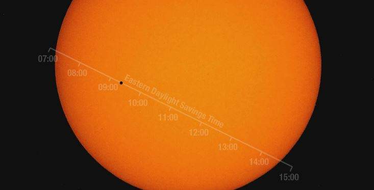 Mercury is eclipsing the sun between 7 a.m. and 3 p.m., Monday, May 9, 2016.