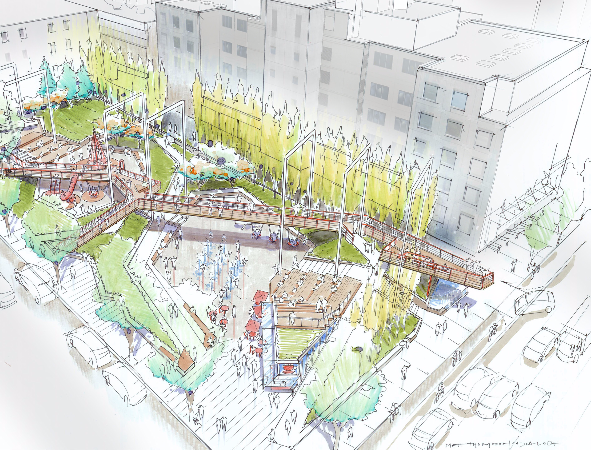 An artist's rendering of the new park. 