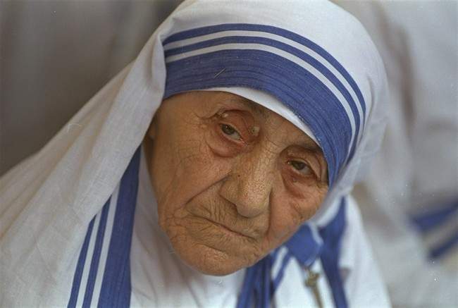 Mother Teresa photographed in New Delhi, India, Aug. 25, 1993.