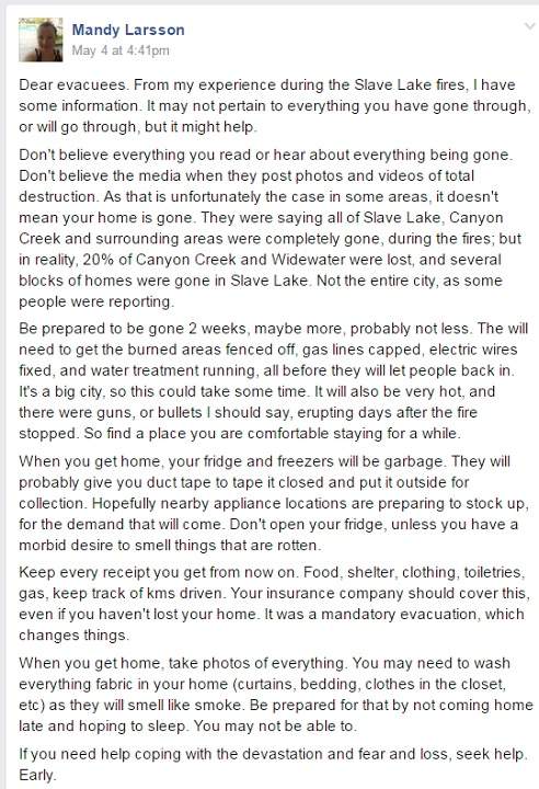 Larsson's Facebook post