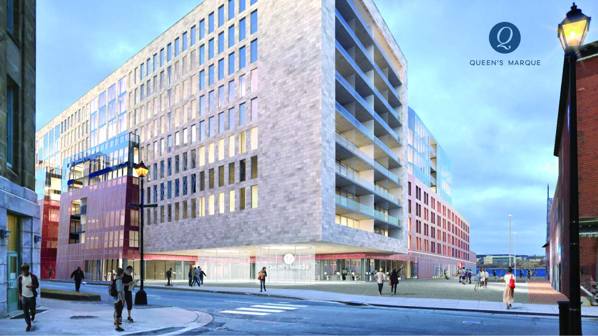 A mock up of the Queen’s Marque development proposed for the Halifax waterfront.