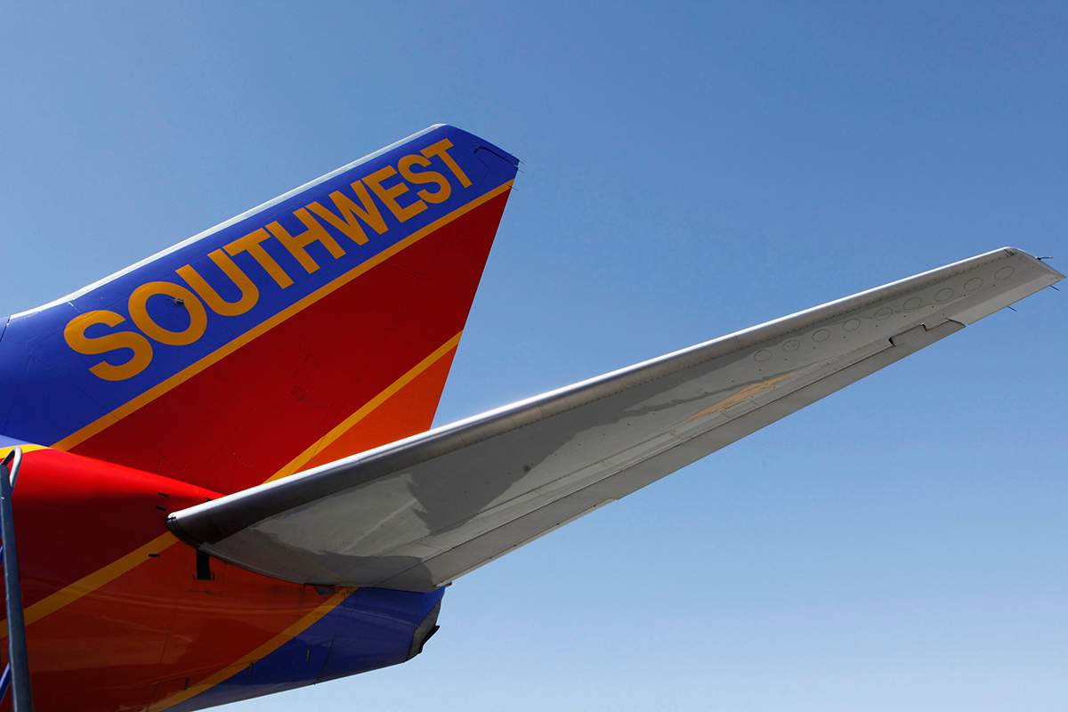 In this March 14, 2010 photo, a Southwest Airlines plane is shown at Bob Hope Airport in Burbank, Calif. 