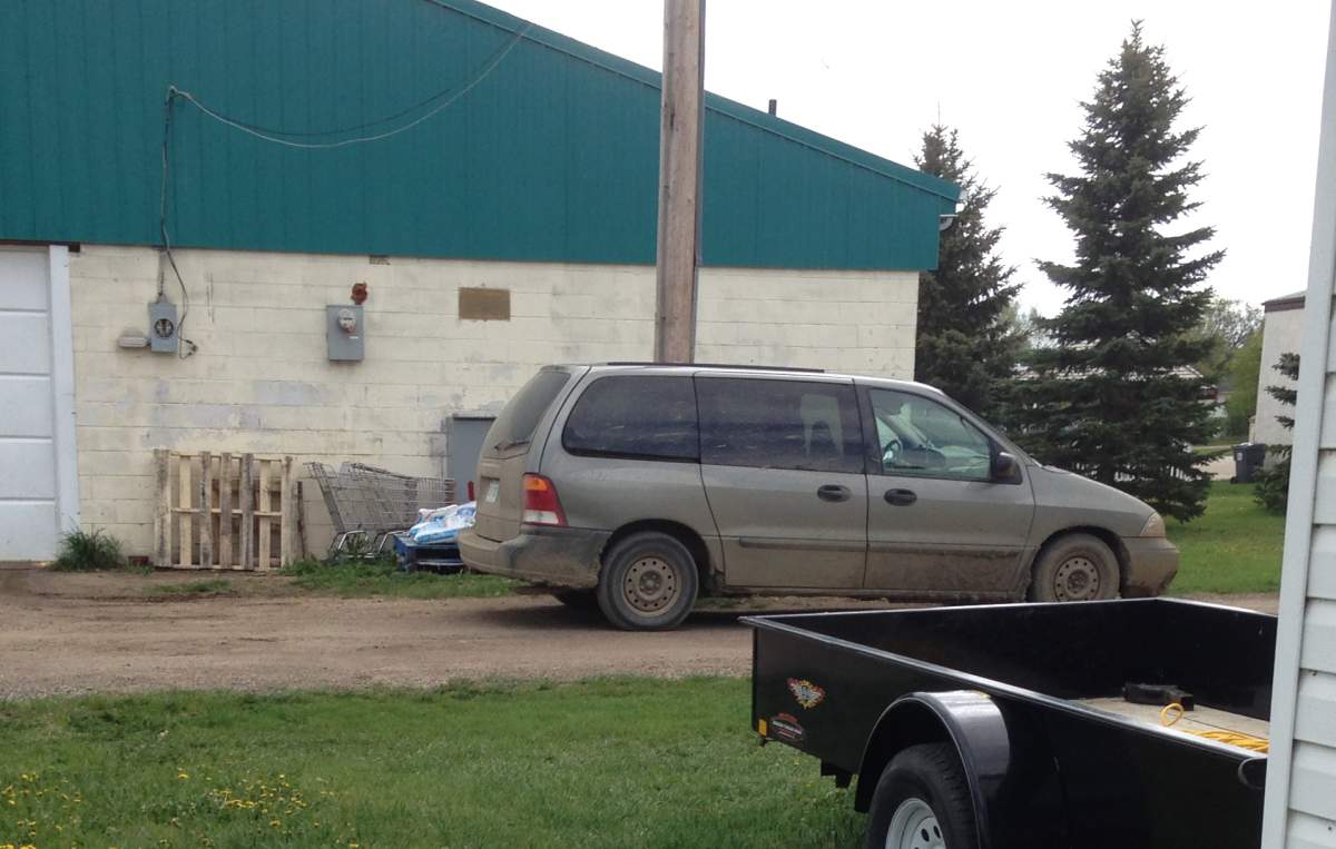 The image of the grey van that was believed to be involved in the robbery.