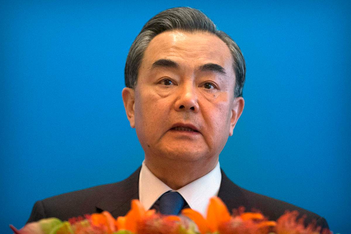 Chinese Foreign Minister Wang Yi speaks at a press briefing on the sidelines of the fifth regular foreign ministers' meeting of the Conference on Interaction and Confidence Building Measures in Asia (CICA) at the Diaoyutai State Guesthouse in Beijing, Thursday, April 28, 2016. 