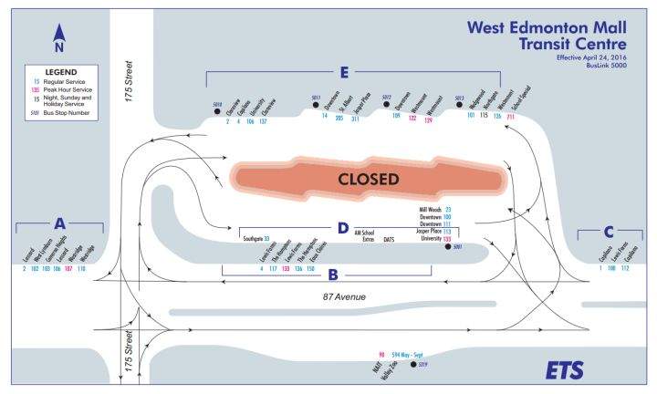 Construction on the West Edmonton Mall Transit Centre began Monday, May 16, 2015.