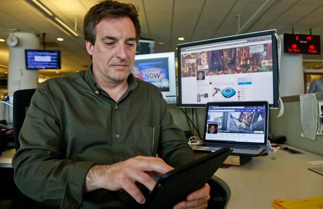 In this May 13, 2016, photo, Peter Costanzo is shown at the Associated Press headquarters where he is the digital and archival manager in New York. 