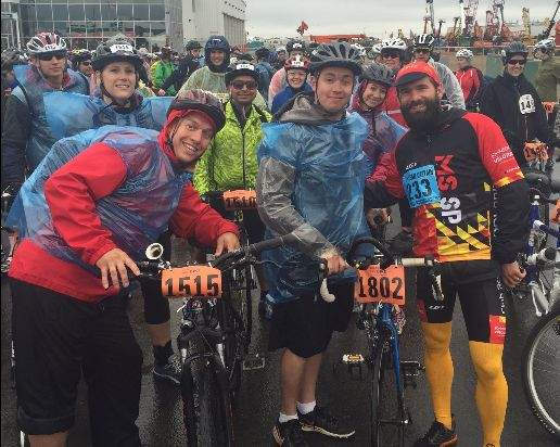 Cyclist brave rainy weather June 11 and 12 for the MS Bike Tour. 