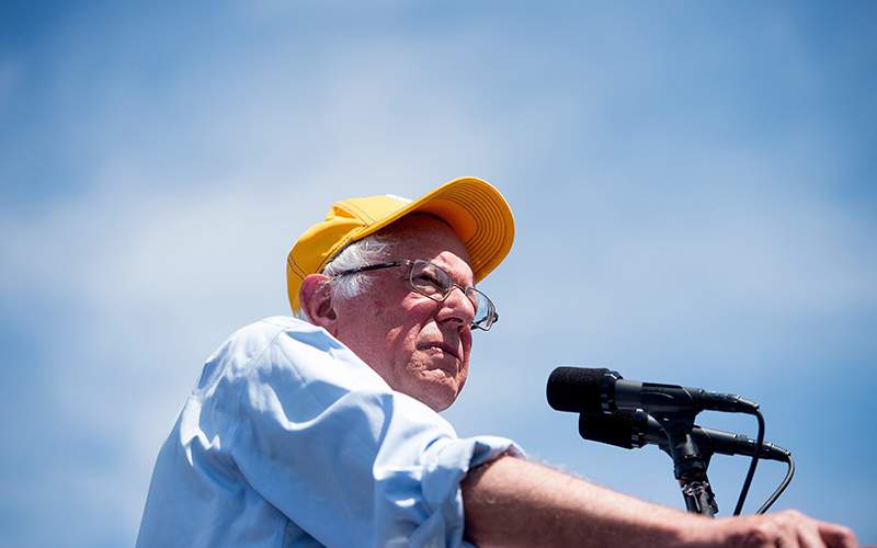 Democratic presidential candidate Sen. Bernie Sanders, I-Vt., speaks during a campaign rally at the Cubberley Community Center in Palo Alto, Calif. With the end of the primaries looming, Bernie Sanders is focused on victory in California yet offering signals about what he will do next to shape the party's platform at the convention, help down-ballot Democrats and defeat Donald Trump.  
