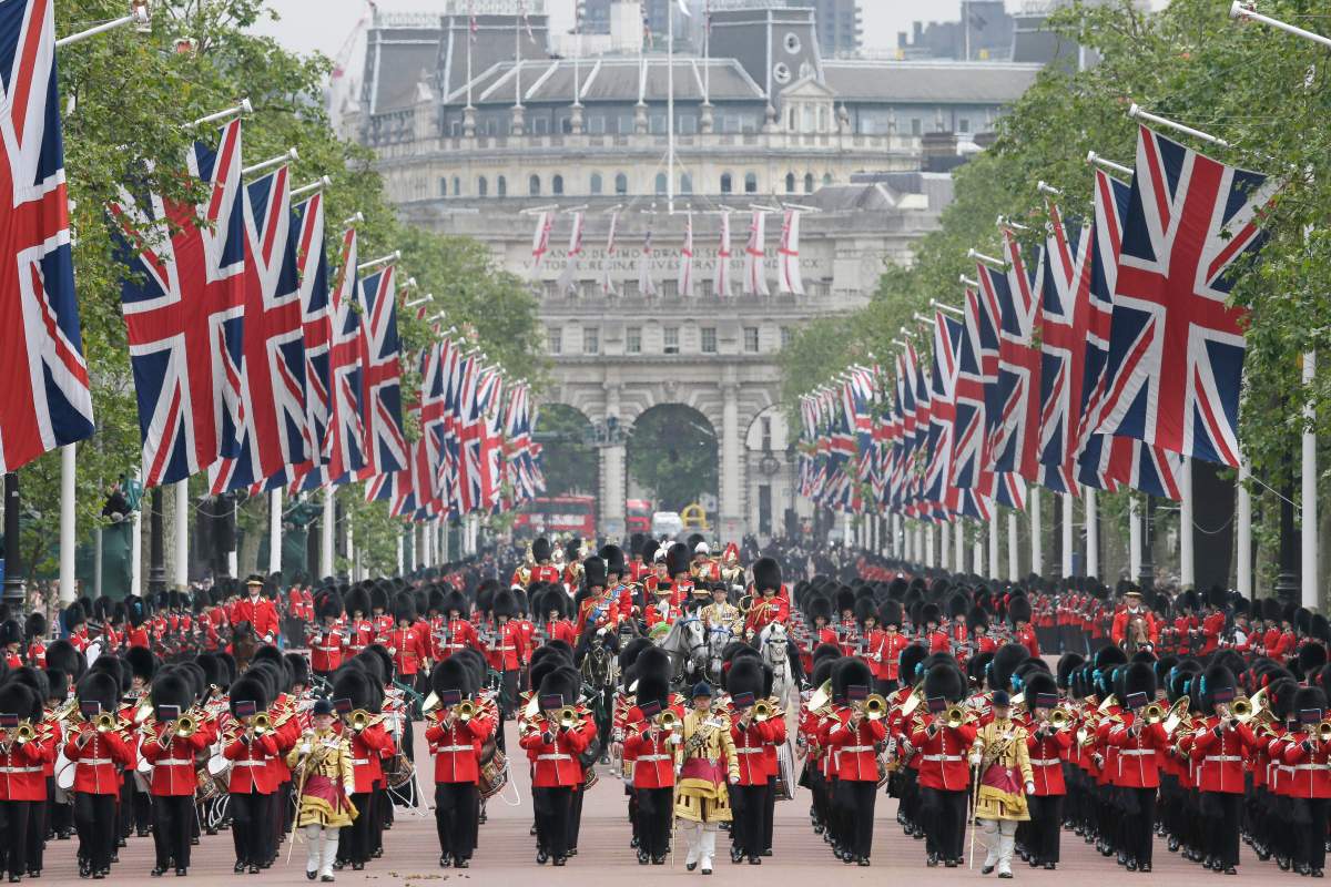 The Trooping the Colour tradition originates from preparations for battle, when flags were carried or "trooped" down the rank for soldiers to see.