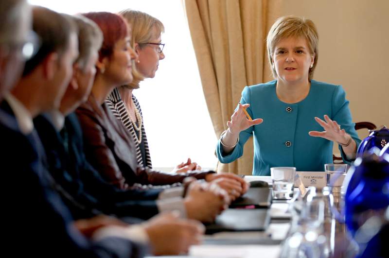 Scotland's First Minister Nicola Sturgeon chairs an emergency cabinet meeting in Edinburgh, Scotland on June 25, 2016. 