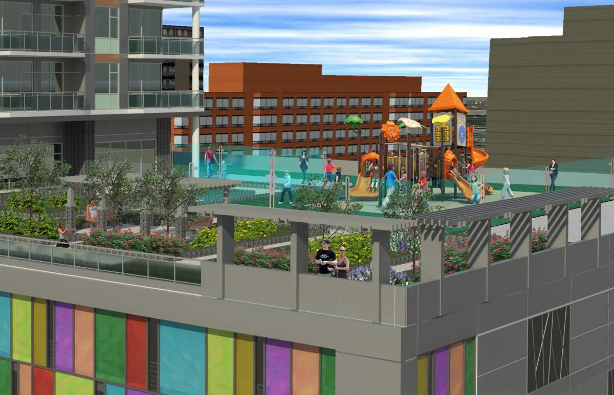 The developer is looking at possibly incorporating a day care into the tall tower proposal.