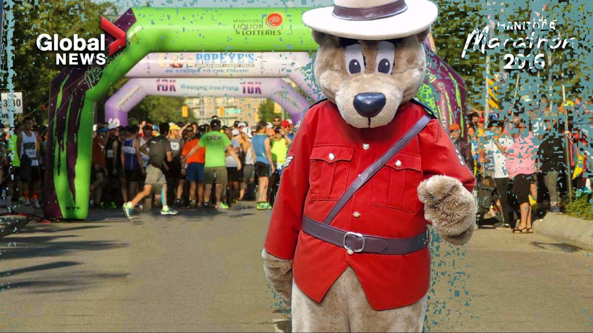 Global News Fit Expo green screen at the Manitoba Marathon.