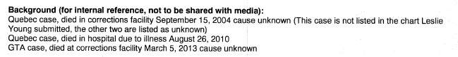 An excerpt from an ATIP request filed by Global News