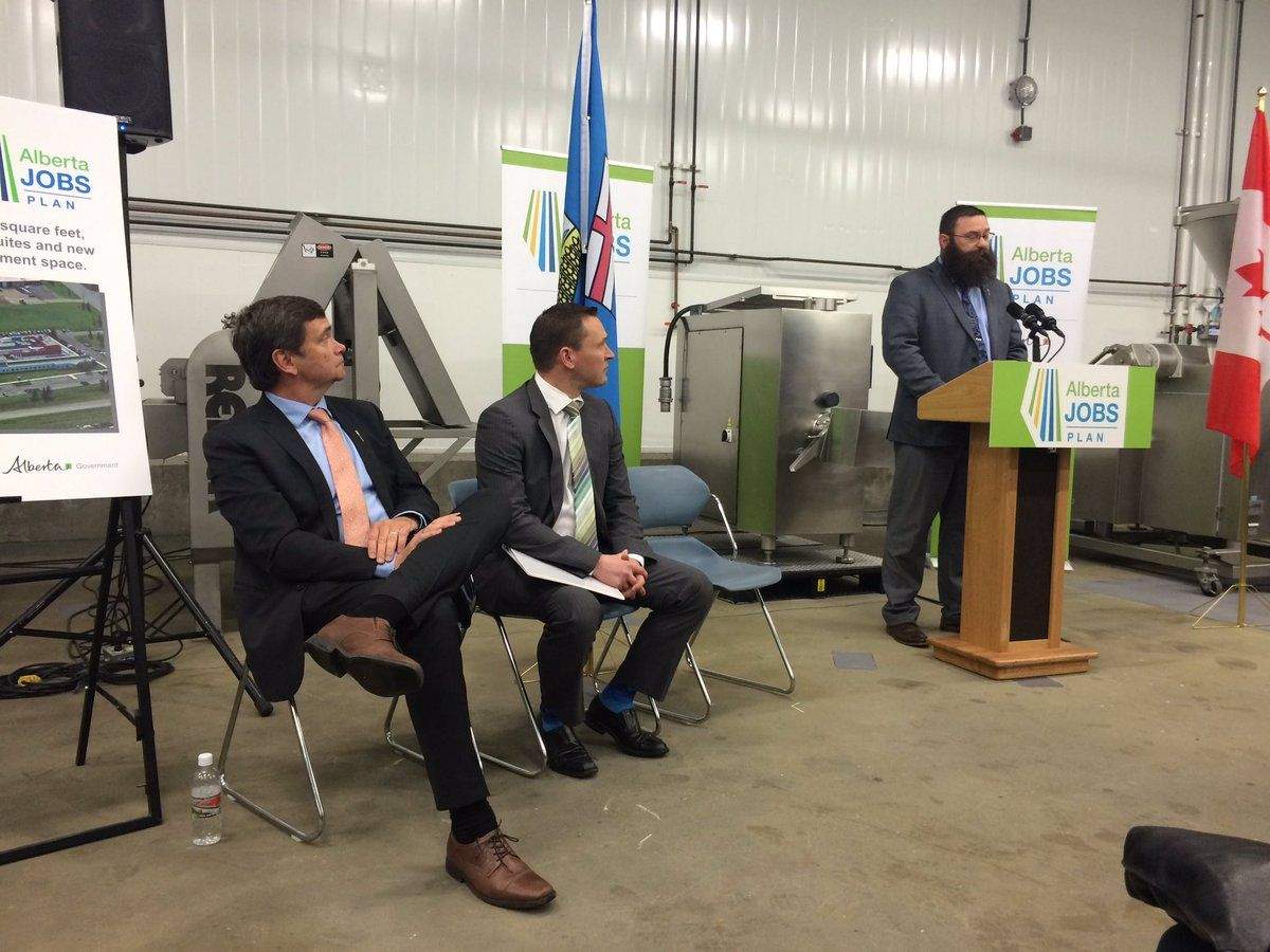 The Alberta government  announces $10 million to expand the Agrivalue Processing Business Incubator and Food Processing Development Centre, Tuesday, June 14, 2016. 