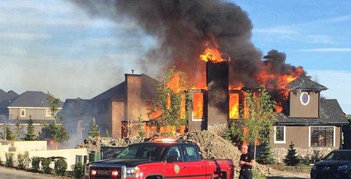 A large fire destroyed a home in Bearspaw County Friday evening. June 17, 2016.