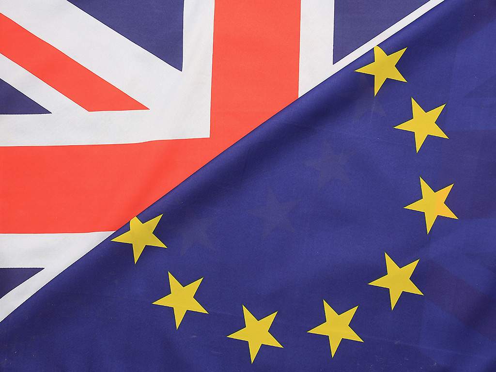 British flag, European Union flag