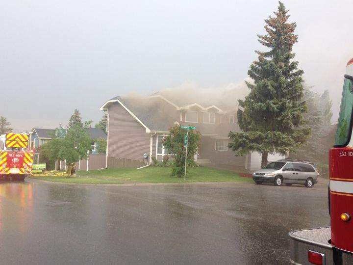 A house fire in the area of Stranraer Place and Strathcona Drive SW in Calgary Tuesday, June 28, 2016.