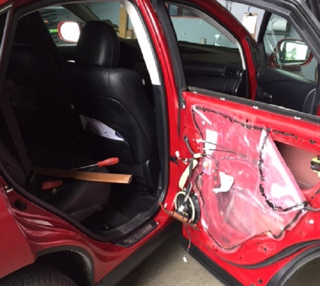 A bear breaks into a vehicle in North Vancouver on June 22, 2016. 