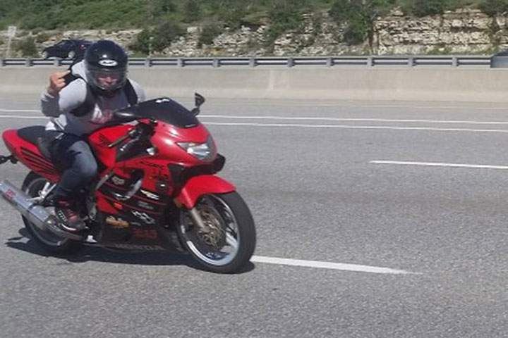 An image of the motorcycle suspect.