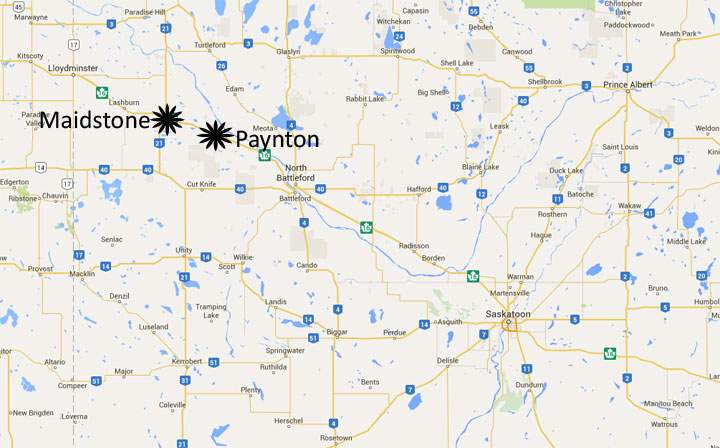 Saskatchewan RCMP say the collision happened on Highway 16 between Maidstone and Paynton.