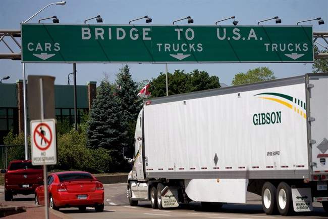 Canada's trade surplus with the U.S. hit $5 billion for the month of April, up from $3.4 billion in March.