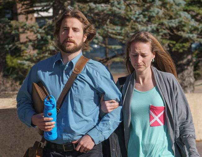 David Stephan and his wife Collet Stephan arrive at court in Lethbridge, Alta., on March 10, 2016.