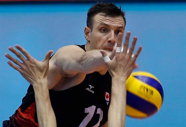 Canada won 25-21, 25-19, 25-17, with Gavin Schmitt's smart serving leading the way in Saskatoon Saturday.
