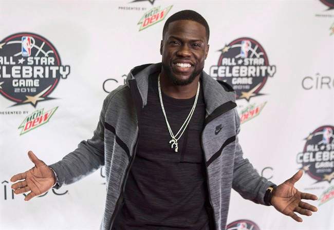 Actor Kevin Hart arrives on the red carpet ahead of the celebrity all-star game in Toronto on Friday February 12, 2016.Hart will be on the hunt for fresh comedic talent in Montreal.