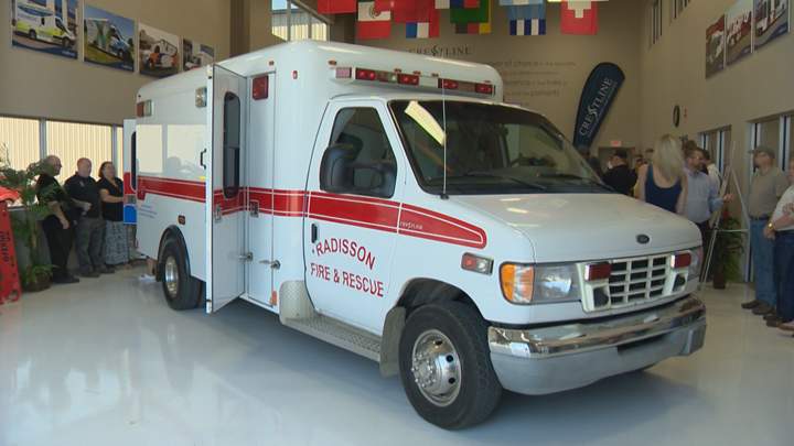 The memory of Ethan Manson, who died in a tragic accident in Radisson, Sask., will live on through an ambulance donation from Crestline Coach and MD Ambulance.